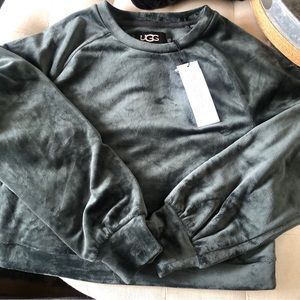 NWT UGG Girls Beckner Cropped Sweatshirt Large Emerald Green